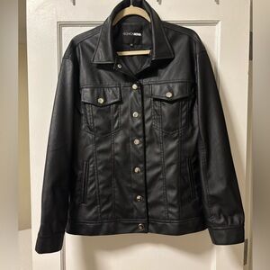 Fashion Nova Classic faux leather Black Leather Jacket